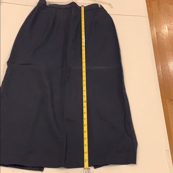 Vintage 80s Navy Blue Suit Jacket Skirt Lace - Picture 3 of 5